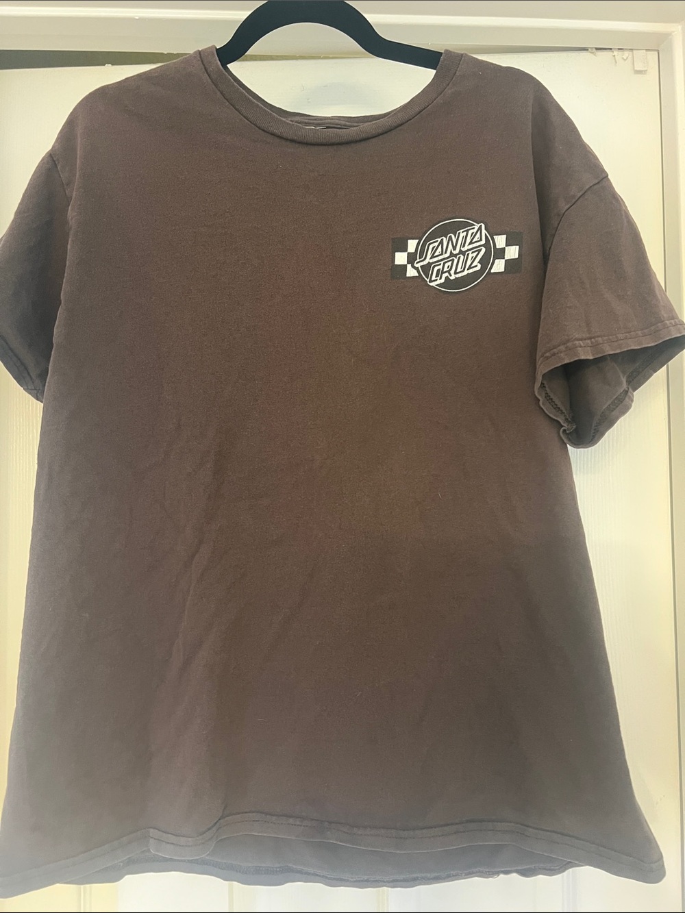 Santa Cruz Skateboards Brown Short Sleeve Tee with White Logo